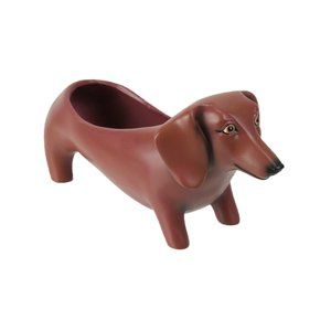 Dachshund Oscar Resin Planter - Baby Oscar - 8.5 inches - Doxie